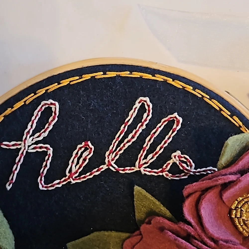 Hand Crafted Floral Wall Decor Hello Sign